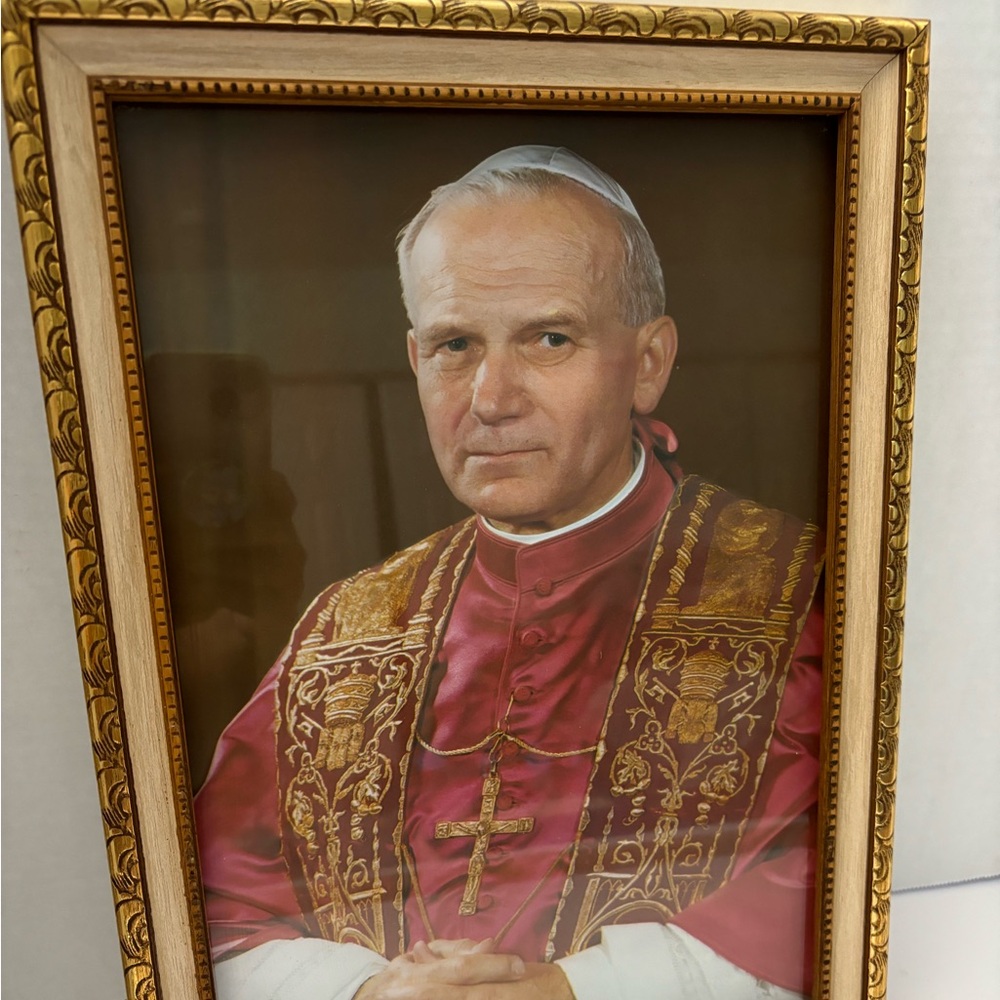 Vintage 3D Photo Joannes Paulus II Catholic Pope Crafted By Franklin